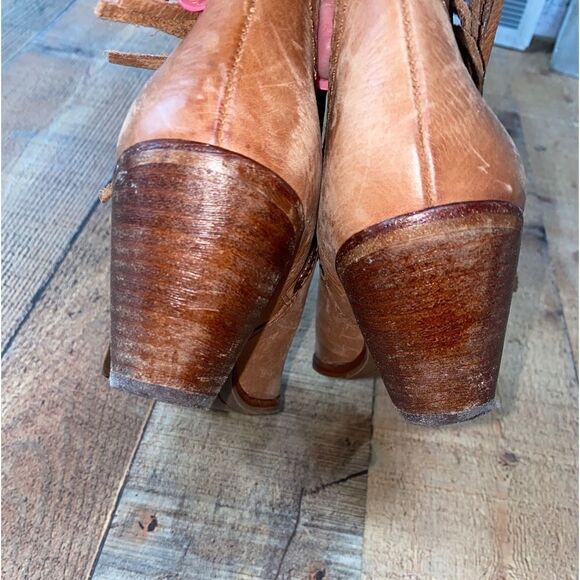 Sam Edelman Louie Women 6 Fringe Zip Brown Leather Booties - Picture 8 of 11